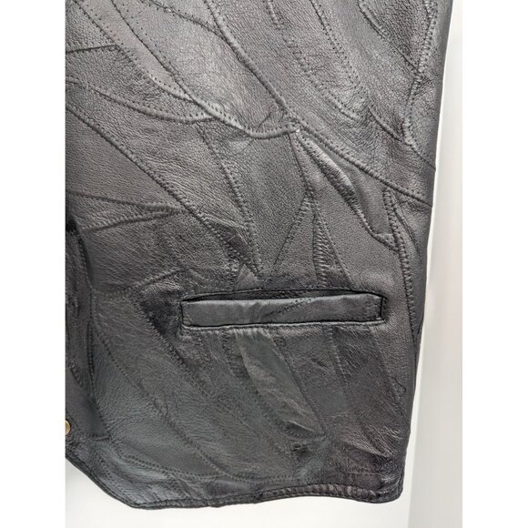 Italian Stone Design Genuine Leather Navarre Leather Company Black Vest Size L - Picture 5 of 10